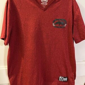 Ecko Unlimited Heathered Crimson V-Neck Short Sleeve Tee